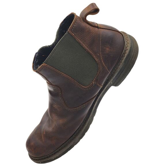 Timberland Shoes Men 12 Chelsea Boots Leather Slip On Ankle Pull On Rugged 9745A - Picture 1 of 13